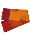 Pure Cotton Orange & Green Floral Print Kotadoria Saree